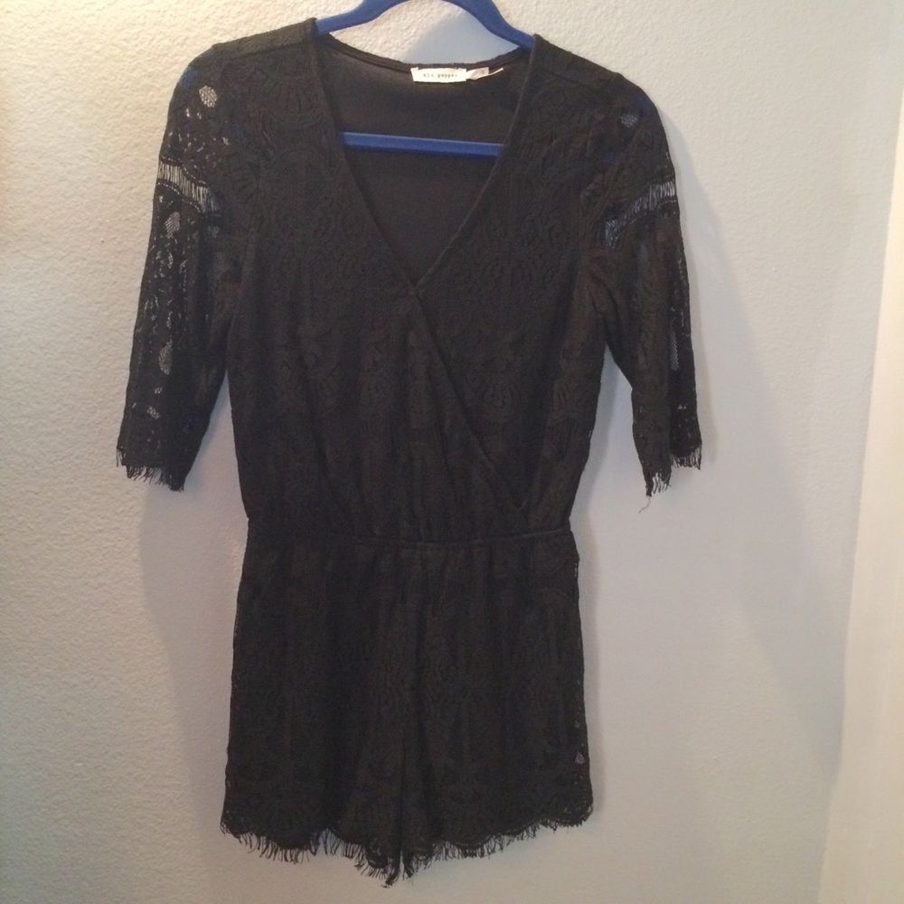 Blu Pepper Black Lace Romper